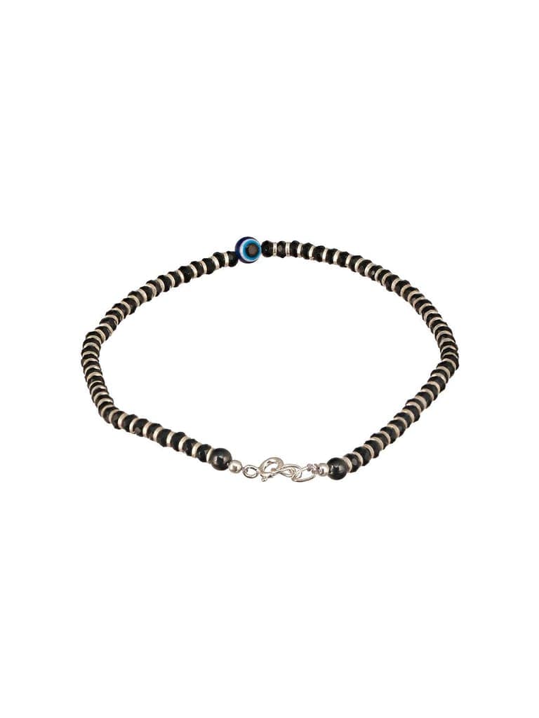 925 Sterling Silver Black Beads Dailywear Minimal Anklet view 10
