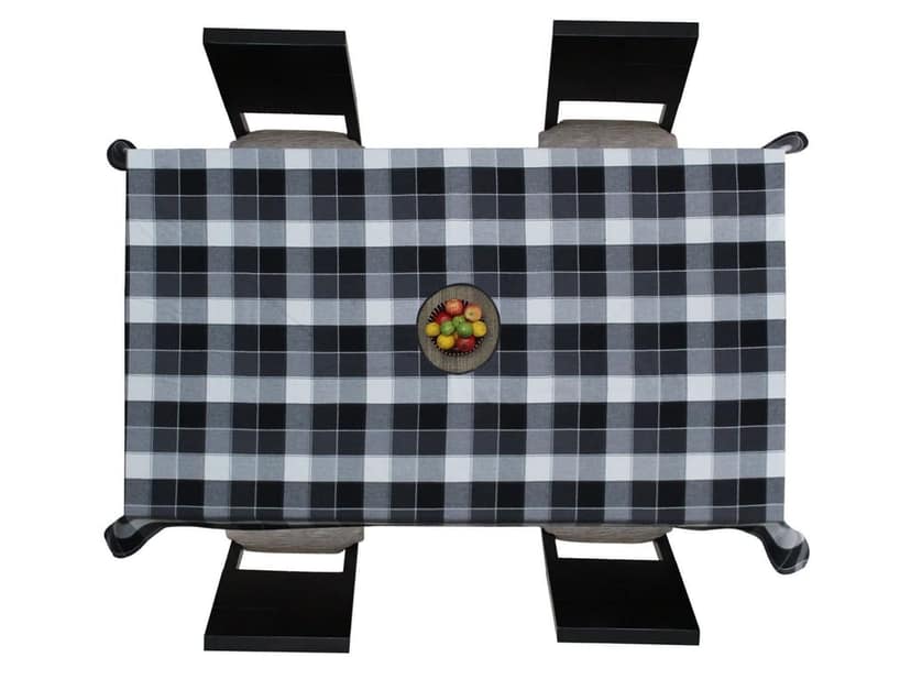 AIRWILL Cotton Jacquard Dobby Checks with Multicolor Combos of 4/6 Seater Tablecloth, Sized 140cm Width and 140cm Length view 3
