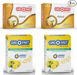 GASOFast Ayurvedic Antacid (Shikanji 6sx 2 Lemon 6s x2 5 g each) (Pack of 4)