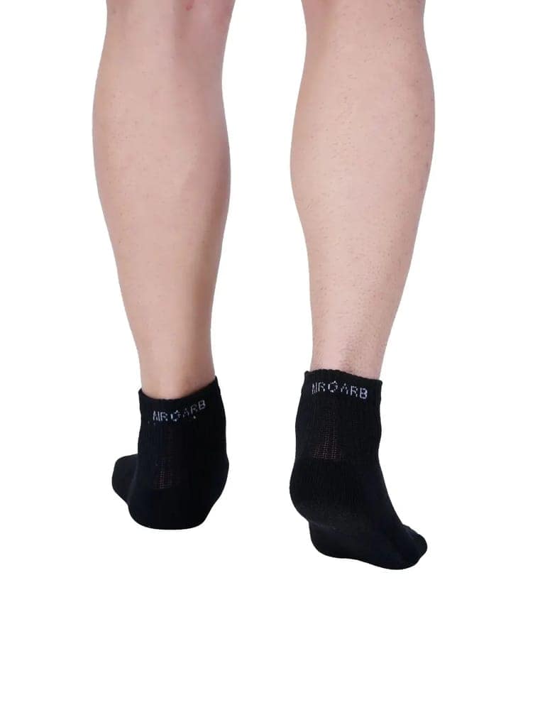 Cotton Ankle Socks for Men and Women Pack of 2 Pairs Black -HA2BL-S view 5