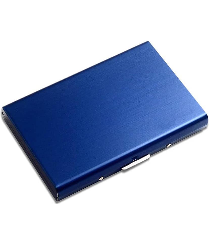 STYLE SHOES Blue Steel Credit/Debit Card 6 Slot Card Holder For Men & Women