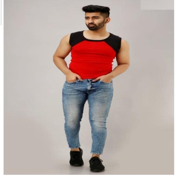 Men's Round Neck Vest Red (Pack of 01 Pcs)