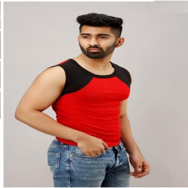 Men's Round Neck Vest Red (Pack of 01 Pcs) view 2