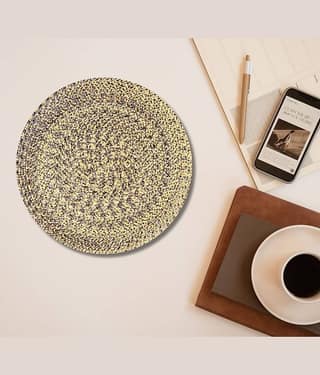 LADLI JEE Polyester Solid Round Table Mats ( 38 cm x 38 cm ) Pack of 1 - Brown