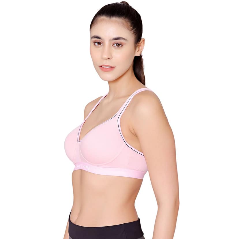 Bodycare cotton spandex wirefree adjustable straps seamless padded sports bra-1615B view 2