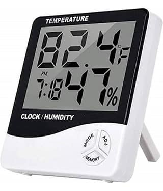 inshop Temperature, Humidity, Time Display Meter with Alarm Clock, Wall Mount or Table Top