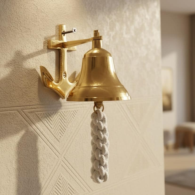 Brass Anchor Bell | Nautical Ship Bell Home Decor, Height : 4 Inch (ZMAS651 C)