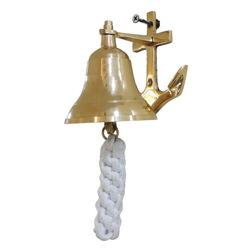 Brass Anchor Bell | Nautical Ship Bell Home Decor, Height : 4 Inch (ZMAS651 C) view 2