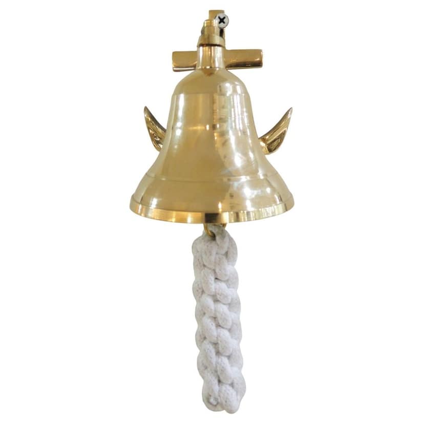 Brass Anchor Bell | Nautical Ship Bell Home Decor, Height : 4 Inch (ZMAS651 C) view 3