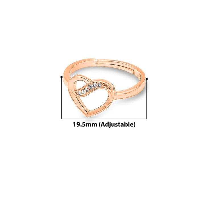 Rose Gold Heart Swirl Ring view 4