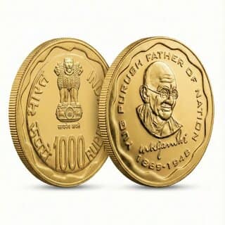 50 Grams 1000 Rupees 1869-1948 Mahatma Gandhi Gold-plated Fantasy Coin Series