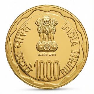 50 Grams 1000 Rupees 1869-1948 Mahatma Gandhi Gold-plated Fantasy Coin Series view 2