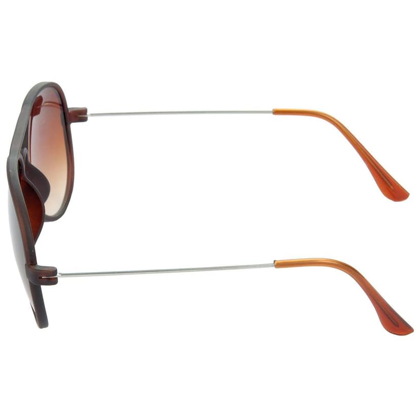 HRINKAR Rectangular And Pilot Stylish Sunglasses For Men And Women (Brown And Brown Lens | Brown And Brown Frame - HCMB207) With Free Paper 3D Glass view 7