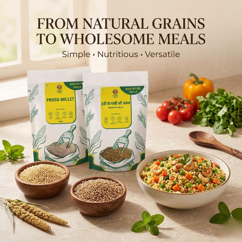 Millet Yard Millets 1 kg Natural Grains Combo Pack of 2 | Proso 500g, Browntop millet 500g | Nutrient Powerhouse, High Protein & 100% More Fibre Mixed Millet (1 kg, Pack of 2) view 5