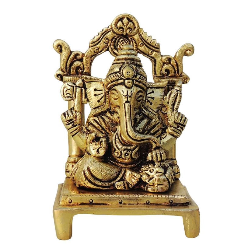 Brass Showpiece Ganesh Ji God Idol Statue (BSMAS1441 G) view 2