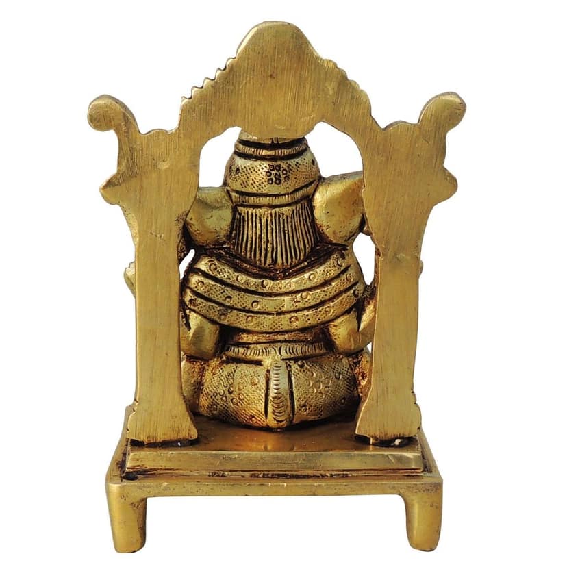 Brass Showpiece Ganesh Ji God Idol Statue (BSMAS1441 G) view 3