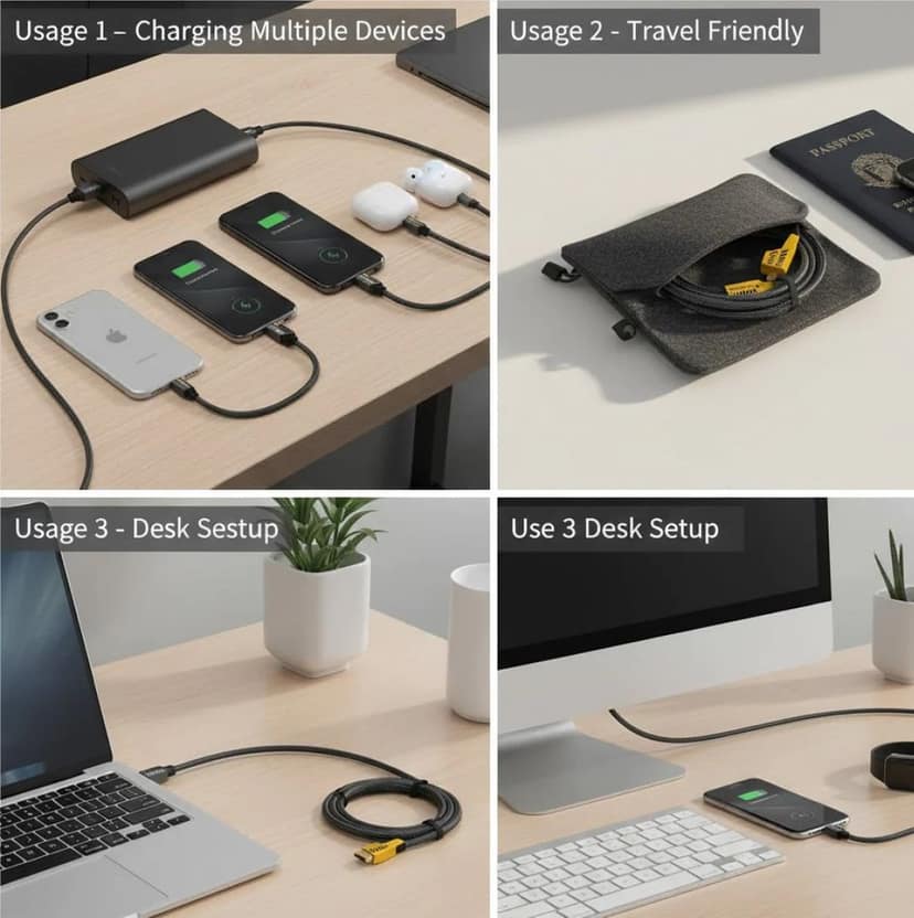 4 in 1 Fast Charging Cable With Multiport view 8