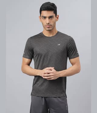 Alcis Grey Polyester Slim Fit Men's Sports T-Shirt ( Pack of 1 )