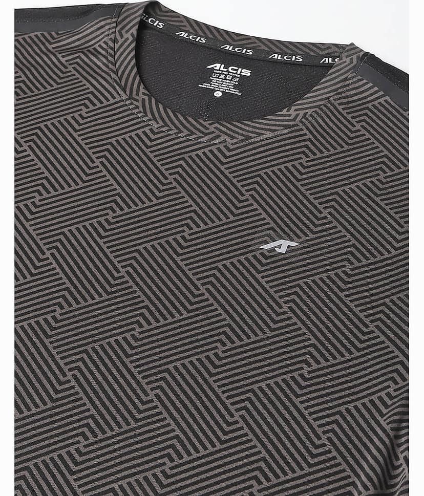Alcis Grey Polyester Slim Fit Men's Sports T-Shirt ( Pack of 1 ) view 2