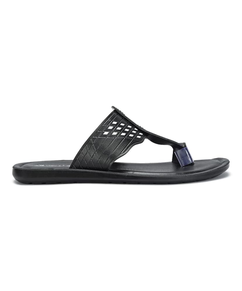 Paragon Men's Slip-on Black Sandals for Men | Comfortable Sole & Durable view 3