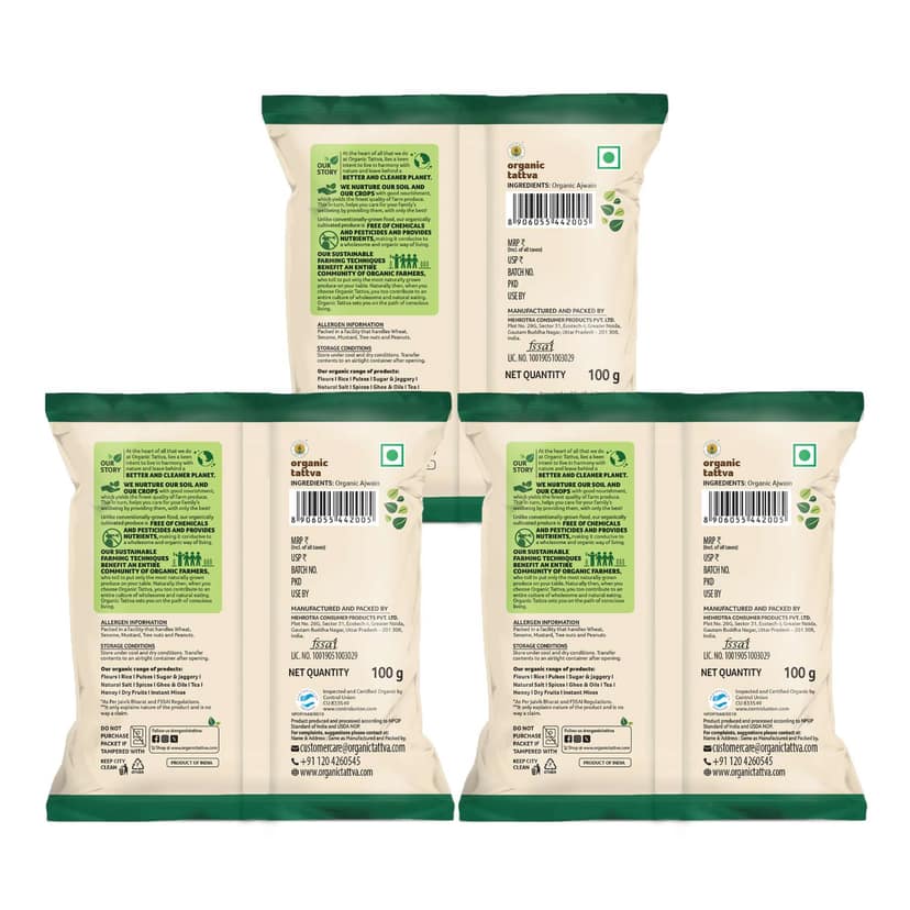 Organic Tattva Organic Ajwain Whole - 100g x Pack of 3 view 2
