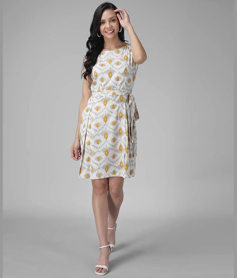 TOGZZ Women Crepe A-line Dress ( White )