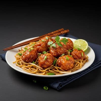 Chicken Manchurian , Noodles