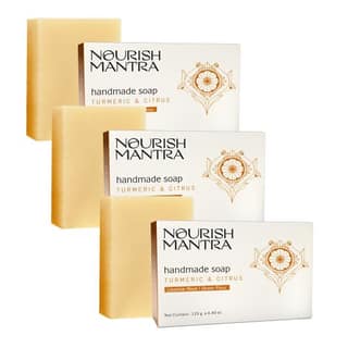 Nourish Mantra turmeric & citrus handmade bathing soap/ made with natural & organic ingredients/ for men & women/ suits all skin types - 125 gm (Pack of 3)