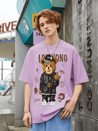 SCOTT FINCHER Men's Streetwear Hip Hop T-Shirt, Casual Short Sleeve Cotton T-Shirt, Harajuku Style Graphic Tees, Summer Tops : AA(ARN)LAVANDER_64