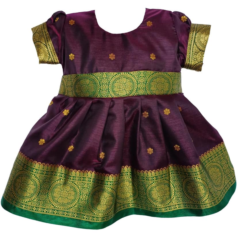 Mom and Me Satin Frock (in, Age, 0 Months, 3 Months, Regular, Wine)