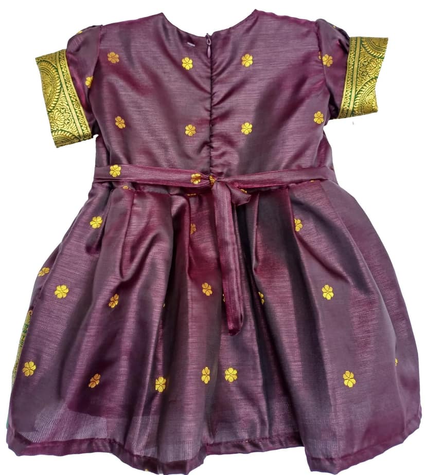 Mom and Me Satin Frock (in, Age, 0 Months, 3 Months, Regular, Wine) view 2