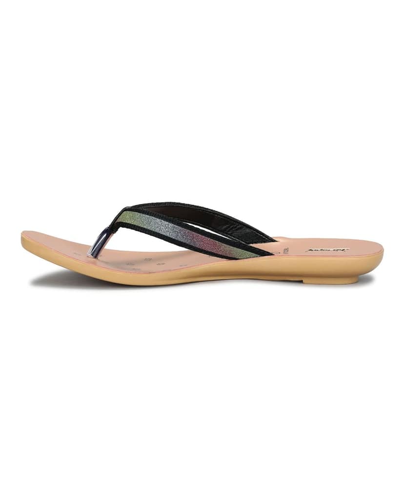 Paragon Women's Slip On Flat Black Sandals | Durable Dailywear Sandals view 4