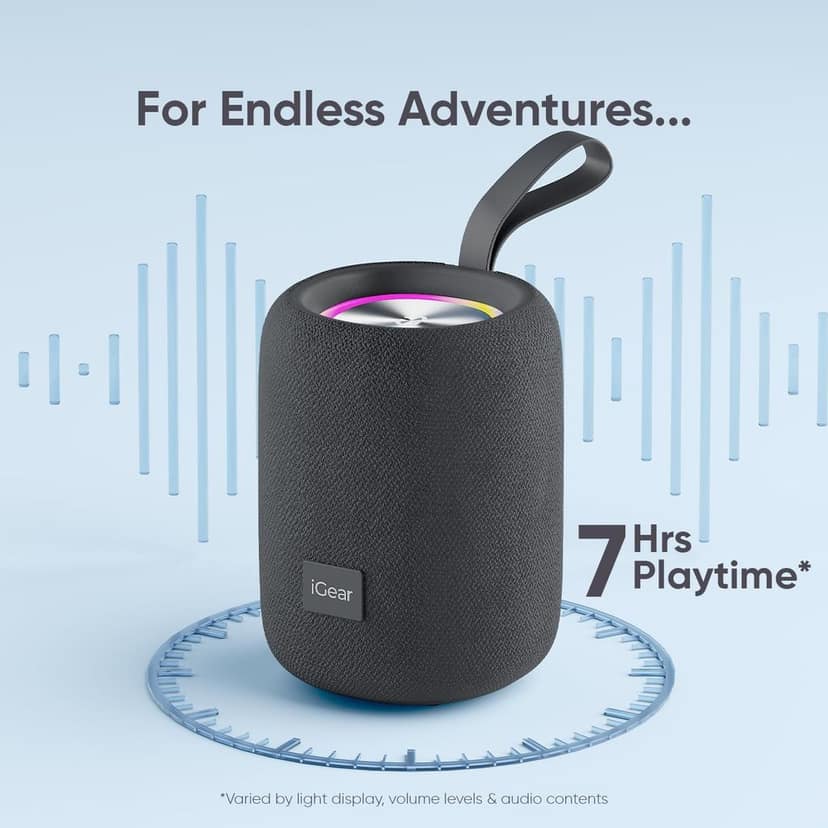 Roll 10W Portable Bluetooth Speaker - Immersive 360-Degree Surround Sound, Extended 7-Hour Playtime, Splashproof Design, True Wireless Stereo (TWS) Pairing, Portable with Travel Loop view 3