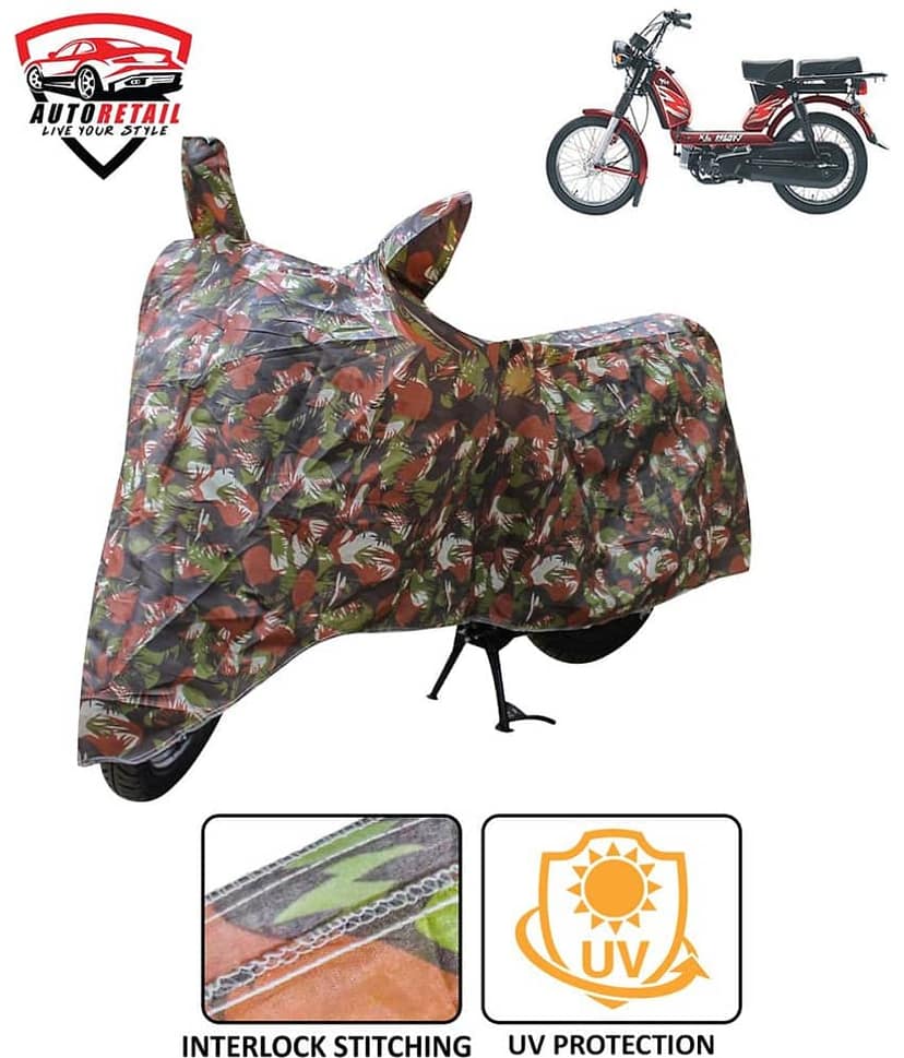 AutoRetail - Jungle Dust Proof Two Wheeler Polyster Cover With (Mirror Pocket) for XL 100 Comfort ( Pack of 1 ) view 2