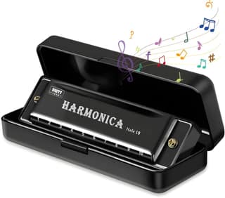WUGO Harmonica for Kids and Adults | 10 Hole Mouth Organ Musical Instrument for Learning, Practice & Music (Original)