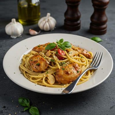 Chicken Aglio Olio Pasta