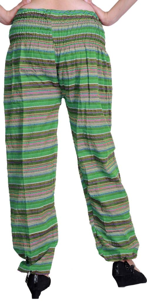 Kelly-Green Woven Yoga Trousers with Front Pockets view 2