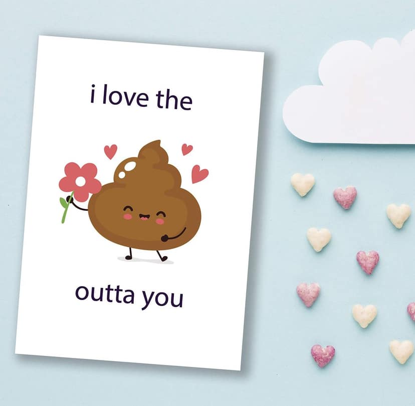 Rack Jack greeting cards - i love the poop outta you view 2