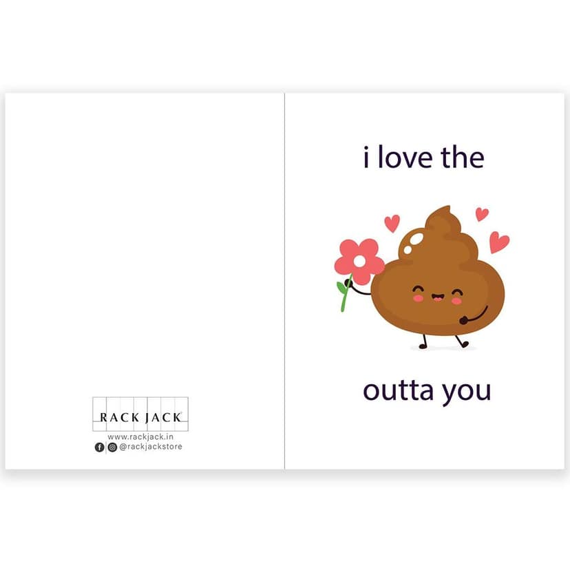 Rack Jack greeting cards - i love the poop outta you view 5