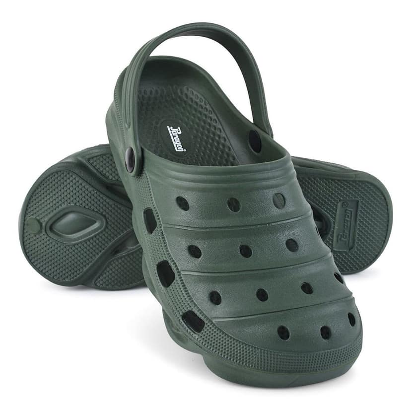 Paragon Olive Green Ultra-Comfortable Self-Design Clogs for Men view 6