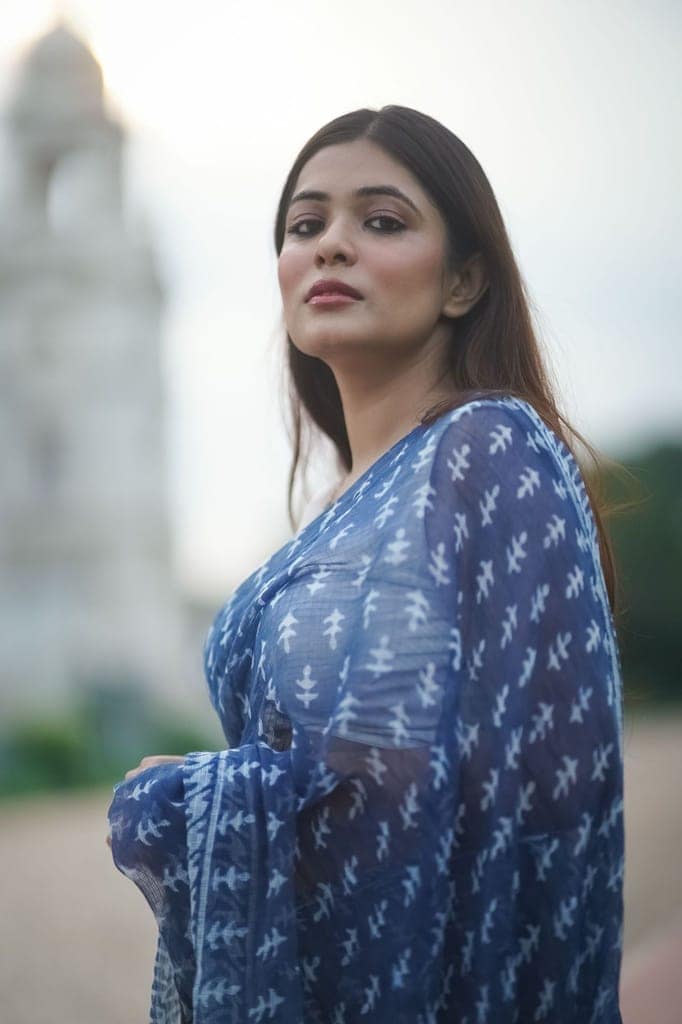 KaisorI Malhar Sejal Kota blockprinted cotton silk saree view 5