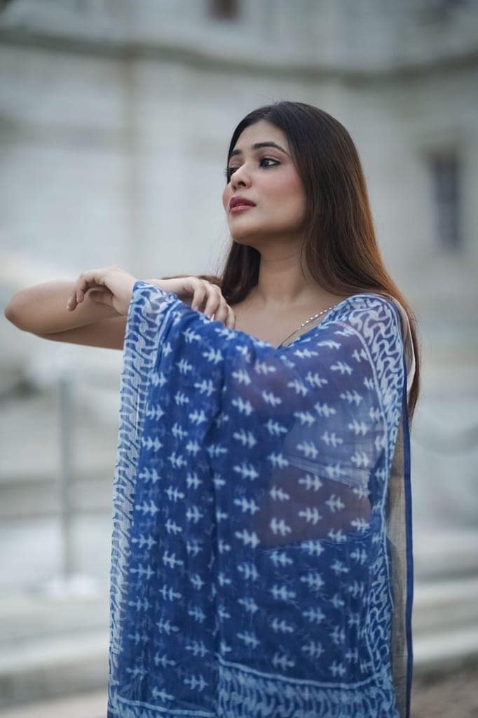 KaisorI Malhar Sejal Kota blockprinted cotton silk saree view 9