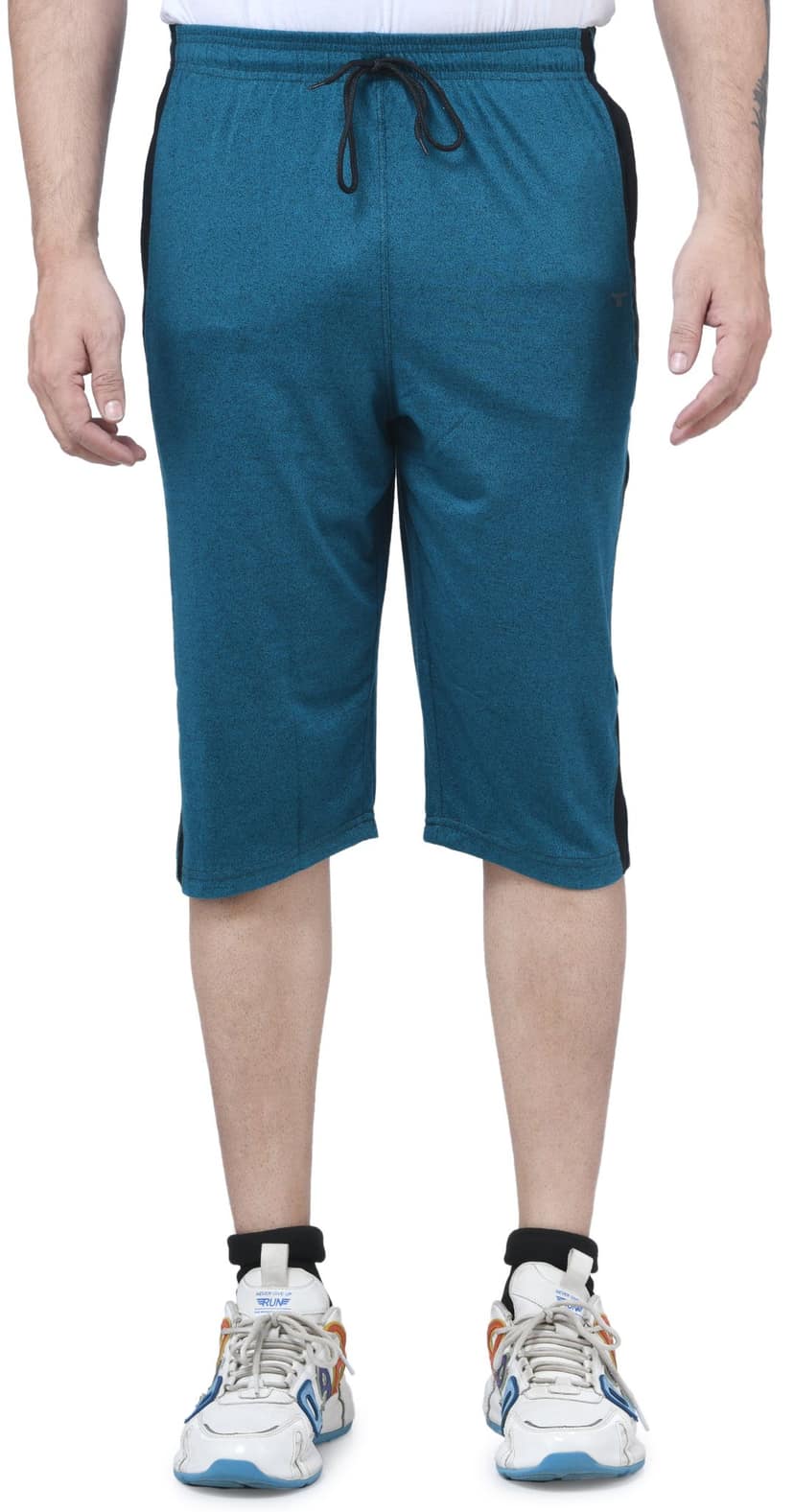 I Bulls, Designer Self Design Hosiery Cotton Regular Fit Three Quarters/Three Fourths/Three by Fourth /3/4 / Capri for Men- Casual/Sports Wear with Zip Lock Pockets view 2