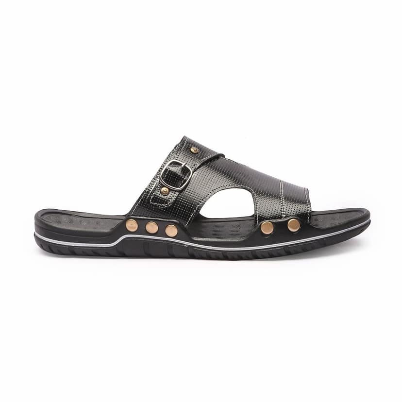 FEATHER LEATHER Men's Comfortable & Fashionable Sandals & Slippers | Casual Lightweight Slipper/Flip-Flop for Men | Indoor/Outdoor/Chappal view 3