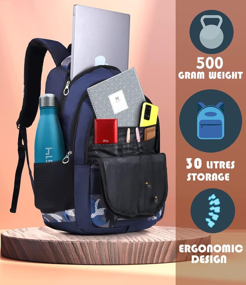 LOOKMUSTER 30 Litres Water Resistance Polyester Laptop Backpack view 5