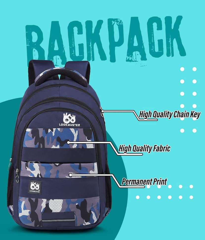 LOOKMUSTER 30 Litres Water Resistance Polyester Laptop Backpack view 6