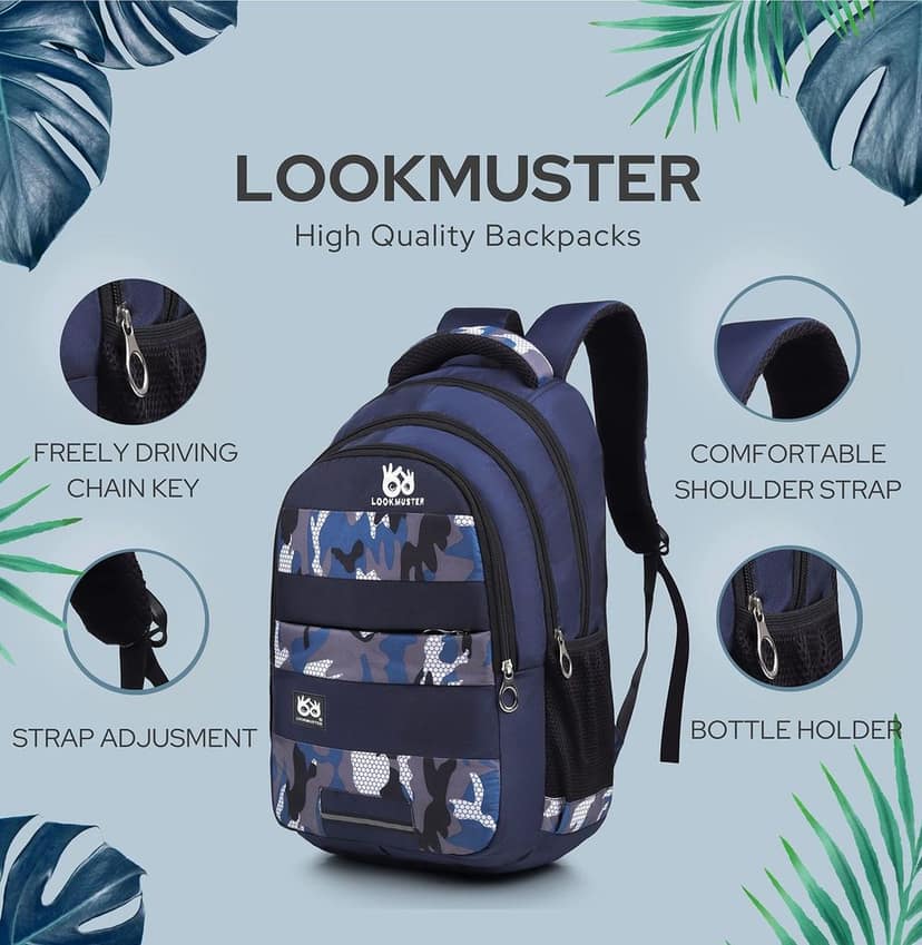 LOOKMUSTER 30 Litres Water Resistance Polyester Laptop Backpack view 8