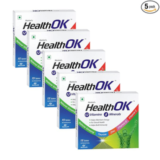 Health Ok Multi Vitamin and Mineral Health Supplement (for Energy and Overall Health with added Immunity) Tablets (Pack of 5)
