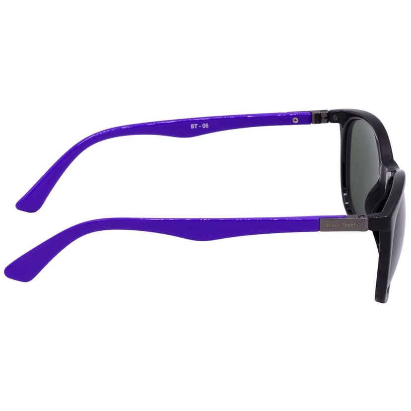Hrinkar Green Cat-eye Sunglasses Brands Black, Violet Frame Goggles for Women - HRS-BT-06-BK-VLT-GRN view 3