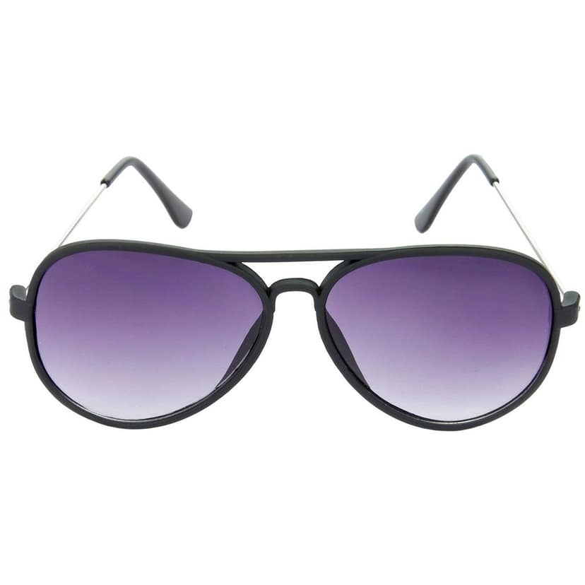 HRINKAR Men Women Boys & Girls Pilot & Rectangular Sunglasses Black & Red Frame, Violet & Grey Lens (Medium) Pack of - 2 view 2